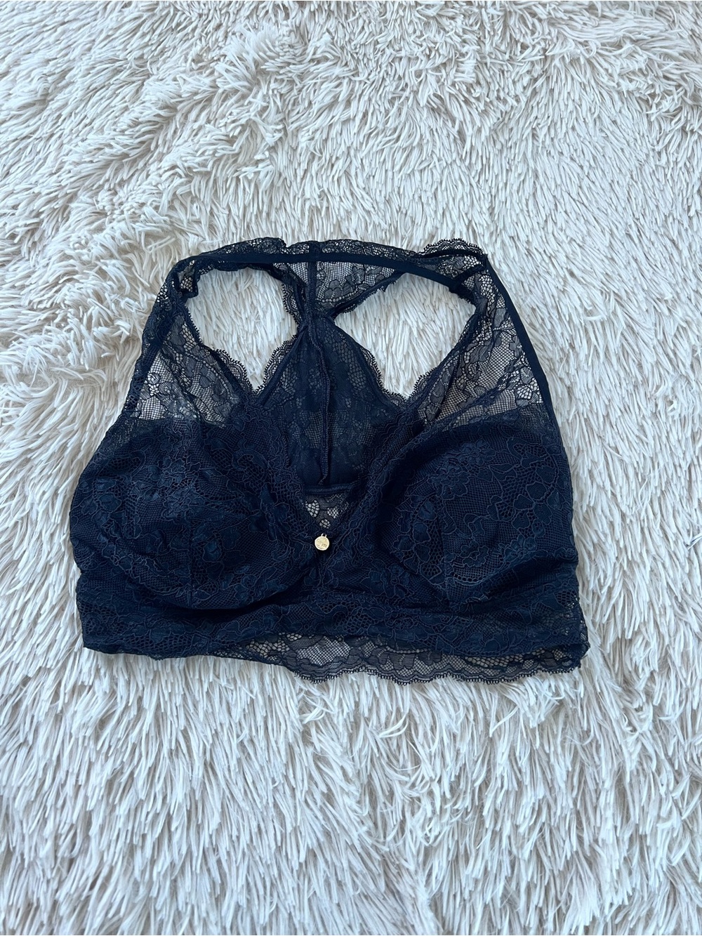 Lace Racerback Bralette in Black